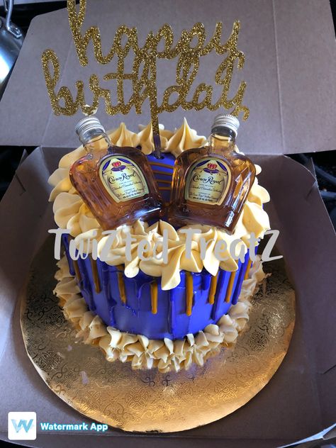 Crown Royal Themed Birthday Party, Crown Royal Birthday Party, Royal Themed Birthday Party, Whiskey Theme Party, Crown Royal Cake, Dirty 30 Birthday Party, Happy Birthday Crown, Royal Birthday Party, Birthday Themes For Adults