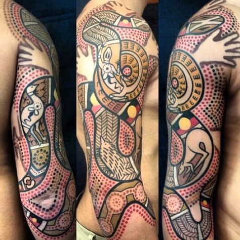 Australian Aboriginal Tattoo, Aboriginal Tattoo, Australia Tattoo, Australian Tattoo, Lizard Tattoo, Red Kangaroo, Scale Tattoo, Snake Tattoos, Armband Tattoo Design