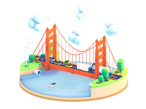 Golden Gate Bridge Project, Bridge Cake, Italian Dinner Party Decorations, Paper Automata, Isometric Perspective, Bridge Project, Bridge Game, Golden Bridge, Homemade Doughnuts