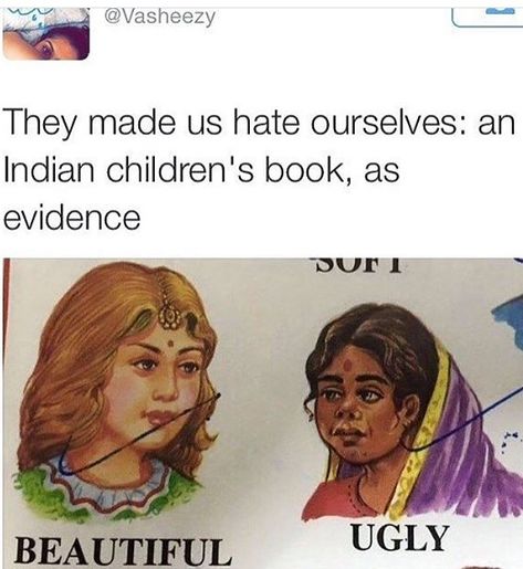 *sighs India has a huge colourism problem and are so disgustingly misogynistic. Similar to Hollywood they have a very specific mold that women have to fit into. If a women is evenly slightly different shes constantly ridiculed and put down by her everyone even her own family. Human Decency, Intersectional Feminism, Get Educated, We Are The World, Faith In Humanity, Social Justice, My Love, Just In Case, India