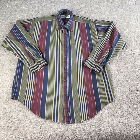 men’s Vintage World Island multicolor striped shirt sz XL. Vintage Striped Shirt, Random Clothes, Striped Shirts, Barbour Jacket, Outfit Aesthetic, Vintage Shirt, Outfits Aesthetic, Shirt Men, Vintage Shirts