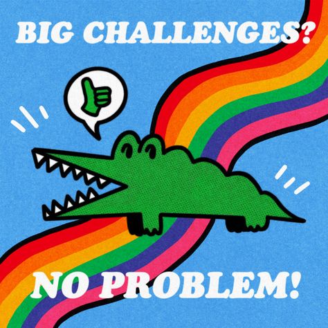 Big Challenges, I Love Rain, Law Student, Sanrio Characters, Phone Themes, No Problem, Funky Art, Cute Characters, Alligator