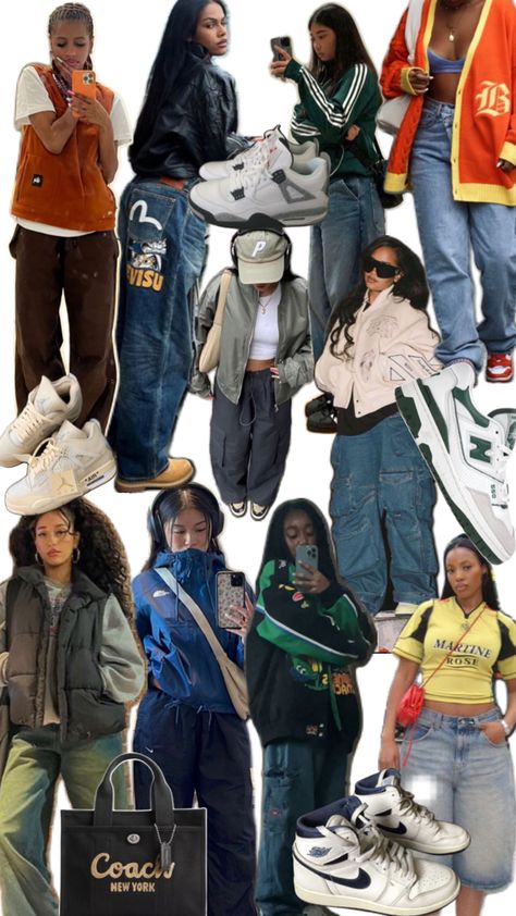 Street Style School Outfits, Streetwear Vintage Outfit, Urban Vintage Outfits, Type Of Styles Clothing, Tom Boy Femme Style, R B Aesthetic Outfit, Rnb Aesthetic Outfit, 90s Fashion Women 1990s Outfit, Hip Hop Aesthetic Outfit