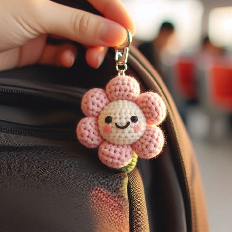 Flower Amigurumi, Simple Crochet Pattern, Amigurumi Flower, Amigurumi Keychain, Crochet Accessory, Cute Amigurumi, Flower Keychain, Simple Crochet, Easy Crochet Patterns