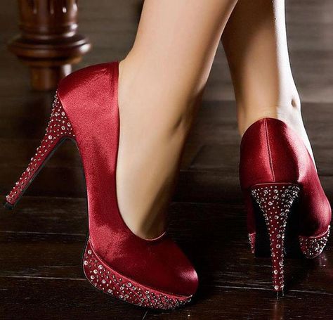 Love them! Dark Red Heels, Indian Wedding Shoes, Red Stilettos, Sparkle Heels, Red Heels, Hot Shoes, Crazy Shoes, Handbag Shoes, Red Shoes