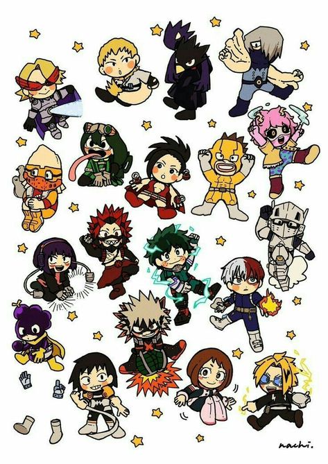 Class 1 A, Anime Tattoos, Cute Chibi, Fanarts Anime, Free Prints, Drawing Base, My Hero, Otaku Anime, Anime Chibi