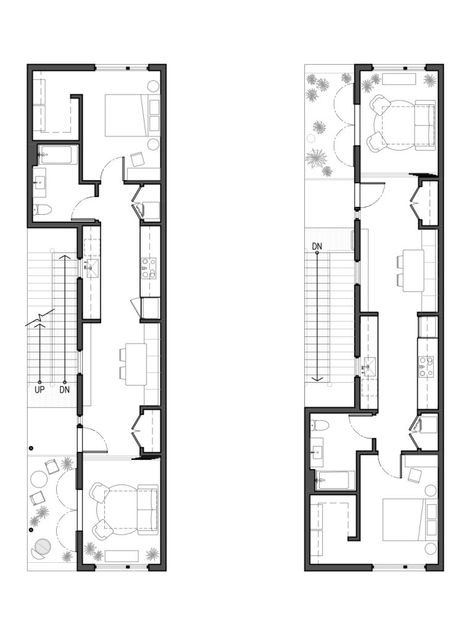 Compact Architecture, Narrow Apartment, St Julians, Architecture Career, Narrow House Designs, Office Floor Plan, Narrow House Plans, Unique House Plans, Narrow Lot House