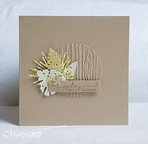 Flamingo Cards, Strip Cards, Clean And Simple Cards, Nature Card, Leaf Cards, Cas Cards, Leaf Flower, Embossed Cards, Quick Cards