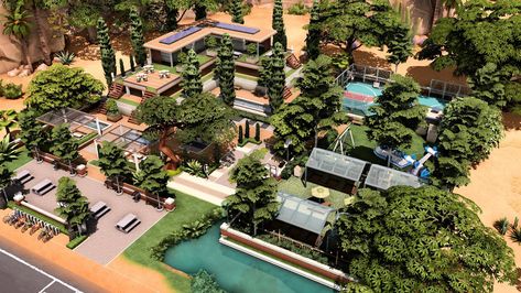 Oasis Springs, The Sims 4 Lots, The Sims 4 Skin, Desert Bloom, Sims 4 House Building, Spring Park, Sims House Plans, Sims 4 Mm, Sims Four