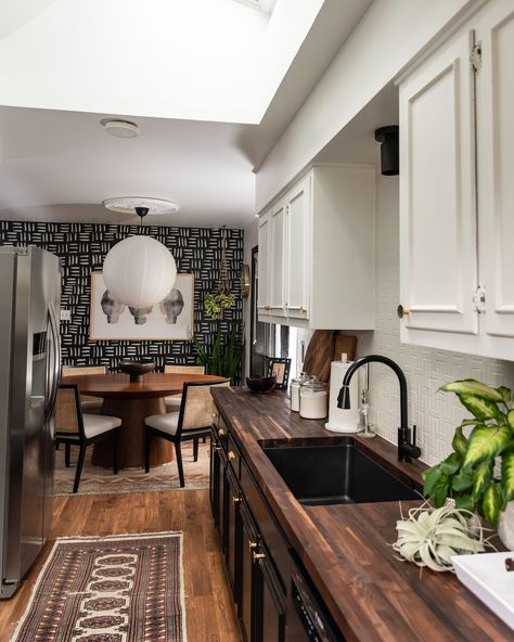 Carmeon Hamilton, Statement Kitchen, Patterned Tile Backsplash, Velux Skylights, Interior Design Programs, Galley Kitchen, Kitchen Tiles Backsplash, Style Tile, Updated Kitchen