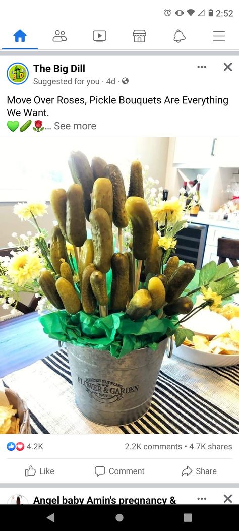 Pickle Bouquet, Food Bouquet, Big Dill, Dill Pickle, Food Obsession, Yummy Food Dessert, Cute Couples Goals, Air Fryer Recipes, Diy Food