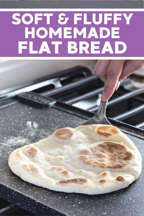 Fluffy Flatbread, Homemade Flat Bread, Easy Flatbread Recipes, Vegan Bread Recipe, Easy Flatbread, Homemade Flatbread, Flatbread Recipe, Flatbread Recipes, Flat Bread