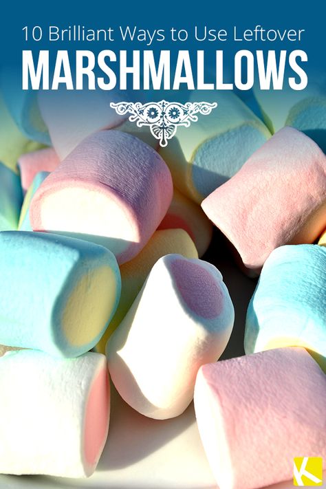 In my life, marshmallows are like wine: there are no leftovers. But I am happy to have new marshmallows for some of these uses... Uses For Marshmallows, How To Store Marshmallows, Ways To Use Marshmallows, Recipes To Use Up Marshmallows, Leftover Marshmallows, Use Up Marshmallows, How To Melt Marshmallows, Big Marshmallows, Baked Olives