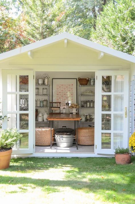 BHG-Garden Shed by Iron & Twine Backyard Storage Sheds, Studio Shed, Backyard Storage, Backyard Studio, Backyard Sheds, Backyard Shed, Outdoor Sheds, She Sheds, Diy Shed