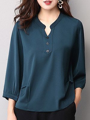 Long Sleeve Blouses, Kurta Neck Design, Fashion Tops Blouse, Kurti Neck Designs, Plain Blouse, Spring Women, Kurta Designs, Ladies Dress Design, Ladies Tops Fashion