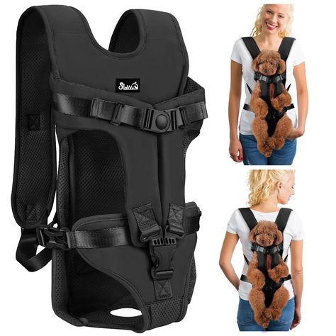 Lukovee Pet Carrier Backpack, Quick-Fit Legs Out Adjustable Pet Dog Front Carrier Backpack Travel Bag for Traveling Camping H Dog Backpack Carrier, Pet Carrier Backpack, Dog Travel Bag, Pet Backpack Carrier, Dog Backpack, Dog Safety, Cat Carrier, Small Puppies, Free Dogs