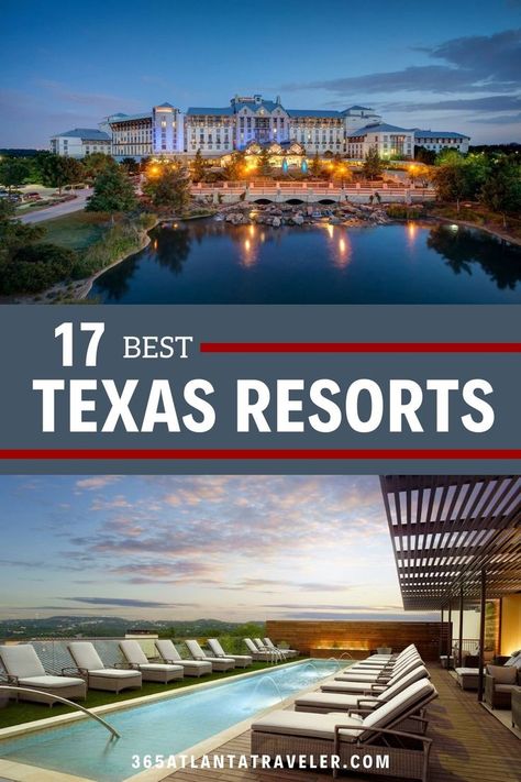 The Lone Star State has a little bit of everything for all travelers -- including some amazingly beautiful resorts. With water parks, spas, awesome guest rooms, delicious restaurants, golf and more, these resorts in Texas are worth visiting. Resorts In Texas, Texas Resorts, Unique Resorts, Southwest Travel, Beautiful Resorts, Visit Texas, Texas Places, Water Parks, Resort Pools