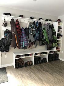 Shoe Room Ideas Entryway, Mudroom Large Family, Large Family Shoe Storage Entryway, Large Mud Room Ideas Entryway, Mud Room Large Family, Family Mudroom Ideas, Mud Room Backpack Storage, Coat Closet Ideas Entryway, Big Mudroom Ideas