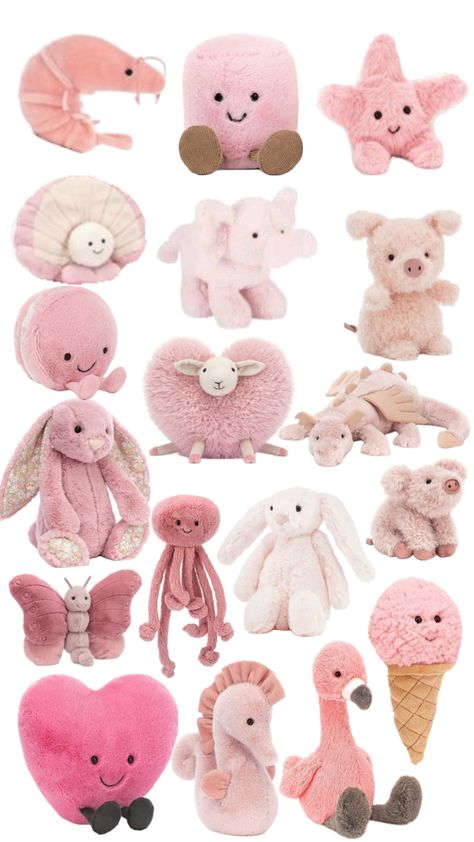 #preppy #jellycat #kellycsts #pink #asesthetic #love #cute Jellycat Stuffed Animals, Preppy Room, Birthday List, Cute Stuffed Animals, Baby Angel, Love Cute, Stuffed Animals, Baby Pink, Jelly