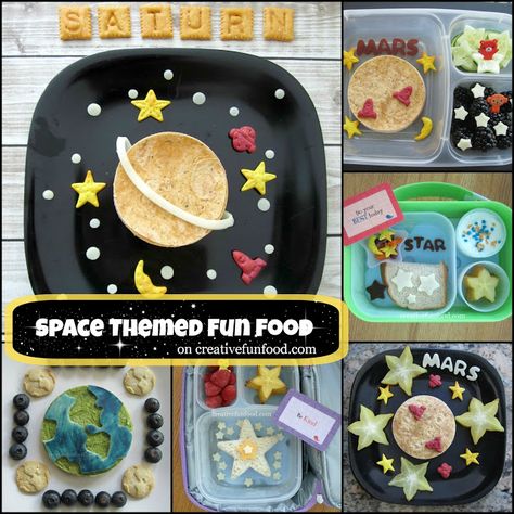 A Round up of Out of This World, Space Themed Fun Food! on creativefunfood.com Space Themed Food, Space Snacks, Fun Food For Kids, Food For Kids, Space Food, Adventure Ideas, Meals Ideas, Themed Food, Fun Lunch