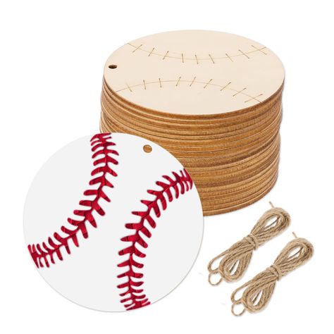 PRICES MAY VARY. Package List: You will get 20 baseball wood diy crafts, which are sufficient to meet your party decoration needs. Good Material: The baseball shaped wood slices are made of wood, not easy to break or deform, smooth surface without burrs, you can use them with confidence. DIY: The cutouts wooden baseball shaped hanging ornaments can be used for DIY, you can write your name, warm words, and add fun to making. Exquisite Decoration: The baseball shaped hanging ornaments can decorate Diy Sports Christmas Ornaments, Diy Baseball Ornaments, Baseball Ornaments Diy, Diy Sports Decor, Sport Themed Party, Diy Tree Ornaments, Baseball Ornaments, Baseball Christmas, Don Bosco