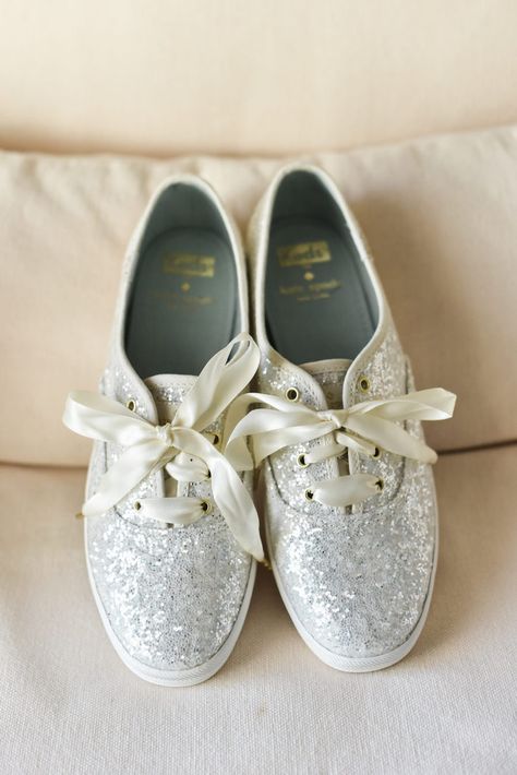 Silver Glitter Kate Spade for Keds Bridal Wedding Day Shoes Bridal Keds, Wedding Keds, Kate Spade Wedding Shoes, Sparkly Sneakers, Meridian Mississippi, Clearwater Beach Wedding, Glitter Wedding Shoes, Sparkly Wedding Shoes, Kate Spade Wedding