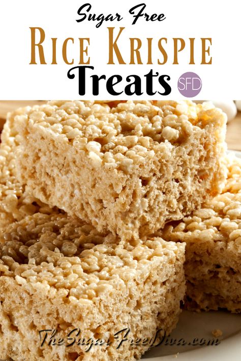 Yep. It is possible to make Sugar Free 'Rice Krispie Treats'. You just have to know how to make this great dessert/snack/treat. #sugarfree #ricekrispietreats #thesugarfreediva #dessert #nobake #recipe #yummy Peanut Butter Rice Krispie Treats Recipe, Peanut Butter Rice Krispie Treats, Peanut Butter Rice Krispies, Sugar Free Treats, Krispie Treats Recipe, Rice Recipes For Dinner, Cereal Treats, Best Peanut Butter, Butter Rice