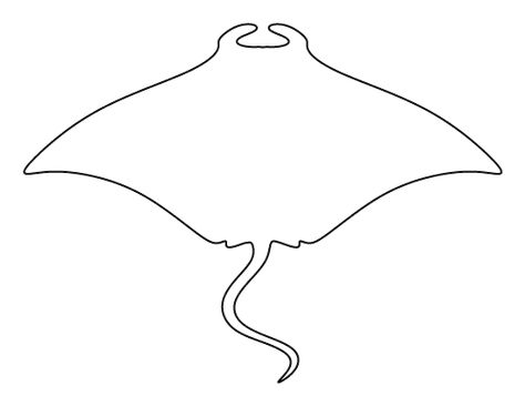 Manta ray pattern. Use the printable outline for crafts, creating stencils, scrapbooking, and more. Free PDF template to download and print at http://patternuniverse.com/download/manta-ray-pattern/ Manta Ray Template, Manta Ray Stencil, Stingray Template, Manta Ray Outline, Fish Outline Printable, Fish Template Printable Free Pattern, Stingray Outline, Manta Ray Drawing, Stingray Drawing