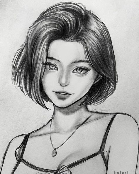 Katori 🍜 on Instagram: “I love short hairstyle <3 @jeilalou • • • • • #shorthairstyle #jeiladizon #fypシ #fyp #sketch #sketchbook #sketching #drawing #artsketch…” Short Hair Drawing, Haircut Ideas Trendy, Realistic Hair Drawing, Cute Wolf, Pencil Sketches Easy, Drawing Hairstyles, Wolf Haircut, Hair Illustration, Pencil Sketch Images