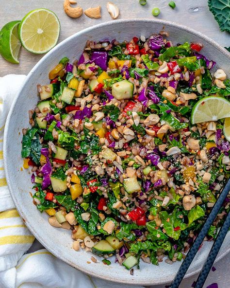 Vegan Rice Salad, Rice Salads, Vegetarian Rice, Rice Salad Recipes, Thai Rice, Resep Salad, Vegan Rice, Meatless Monday Recipes, Mini Quiches