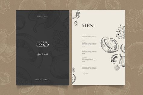 Brochure Restaurant, Illustrator Ideas, Menu Design Inspiration, Restaurant Identity, Menu Card Design, Concert Poster Design, Cookbook Design, Restaurant Menu Template, Graphic Design Cards