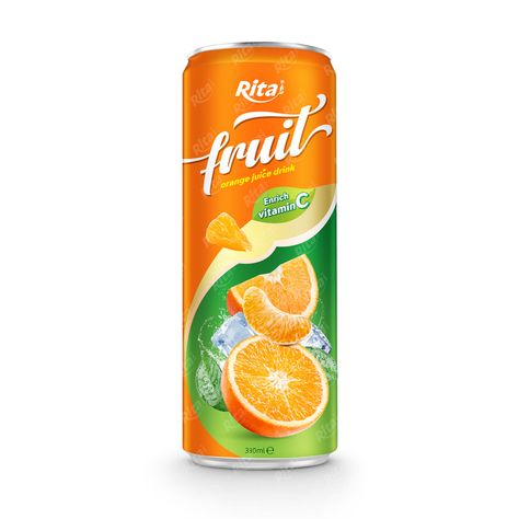 Orange Juice Packaging Design, Juice Can Design, Orange Juice Packaging, Orange Juice Bottle, Fruit Juice Packaging, Orange Juice Drinks, Db Logo, How To Make Orange, Fruit Orange