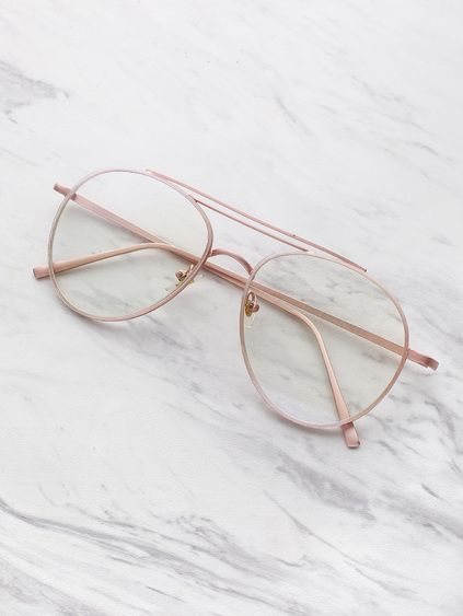 Clear Lens Aviator Glasses Aviator Glasses For Women, Shein Glasses, Aviators Glasses, Aviator Glasses Men, Stay Sunny, Glasses Aviator, Fake Glasses, Glasses Trends, Trendy Glasses