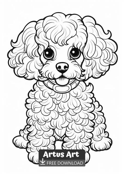 Cute Poodle Coloring Page - Free PDF Download Coloring Page. #poodlecoloringpage #cutepoodlecoloringpage #poodle Pirate Coloring Pages, Insect Coloring Pages, Farm Coloring Pages, Cute Poodle, Dog Coloring Book, Coloring Pages Winter, Skull Coloring Pages, Owl Artwork, Monster Coloring Pages