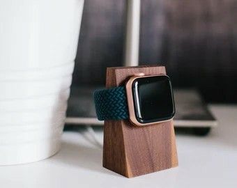 Apple Watch Stand Diy, Iphone Docking Station, Wood Watch Box, Apple Watch Stand, Apple Watch Charger, Watch Stand, Mid Century Coffee Table, Minimalist Watch, Watch Charger