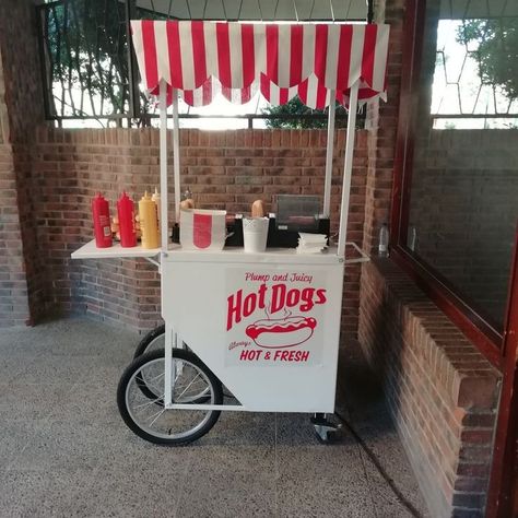 Food Stall Design, Dog Cart, Food Stand, Hot Dog Cart, Food Cart Design, Hot Dog Stand, Paint Cookies, Supermarket Design, Cafe Shop Design