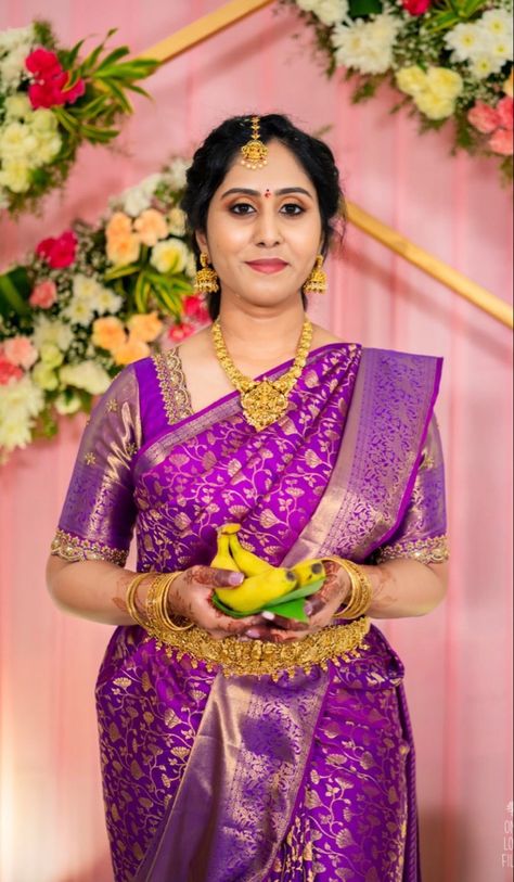 Pattu Blouse Works, Sreemantham Sarees, Lavender Pattu Saree, Purple Sarees, Pink Blouse Designs, Lehenga Saree Design, Bridal Sarees South Indian, Blouse Designs Catalogue, Pattu Saree Blouse Designs