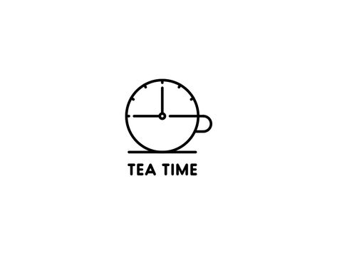 Break Time Logo, Time Logo Design, Logo Drink, Clock Logo, Coffee Poster Design, Time Logo, Dribbble Design, Coffee Shop Branding, Tea Logo