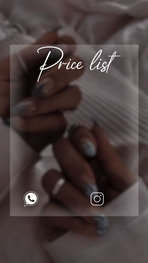 Nail Page Instagram, Nails Insta Story, Nail Salon Prices, Salon Promotions, Price List Design, Salon Price List, Business Nails, Small Business Instagram, Salon Logo Design