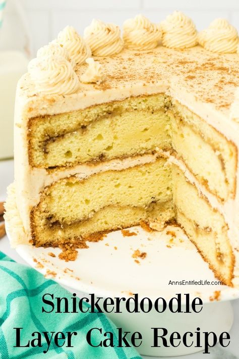 Snickerdoodle Layer Cake Recipe with Cinnamon Sugar Frosting. Discover a delicious Snickerdoodle Layer Cake recipe with creamy cinnamon sugar frosting. Follow our easy steps to bake a perfect dessert everyone will love. Snickerdoodle Cake Recipe, Heaven Cake, Snickerdoodle Cake, Sugar Frosting, Layer Cake Recipes, Cinnamon Recipes, Treats Recipes, Snickerdoodle Cookie Recipes, Sugar Cake