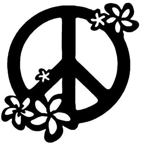 Peace Sign Flowers, Hippy Flowers, Sign Flowers, Truck Stickers, Car Window Stickers, Plumeria Flowers, Hippie Peace, Hippie Flowers, Art Drawings Sketches Pencil