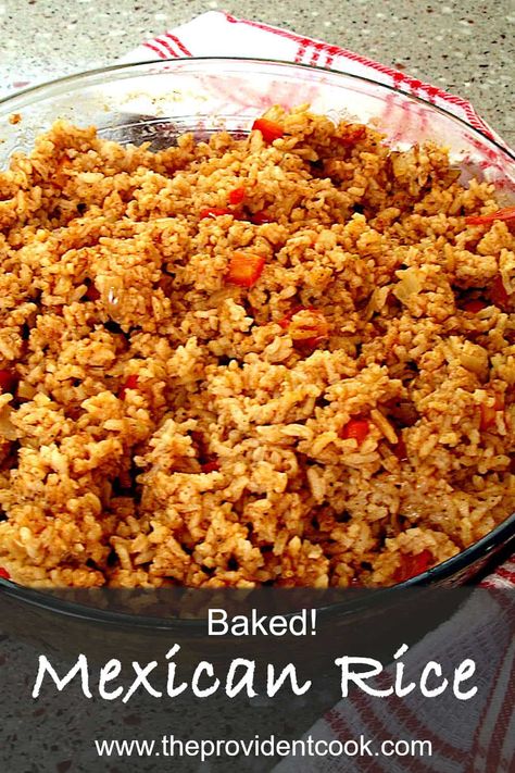 Baked Mexican Rice, Mexican Theme Party Food, Field Meals, Mexican Rice Easy, Mexican Rice Recipes, Mexican Side Dishes, Lunch Prep, Baked Rice, Easy Side Dish