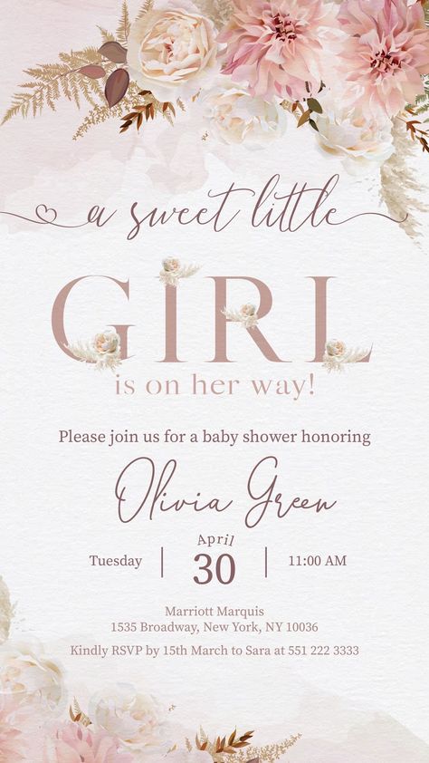 Editable Digital Girl Pink Floral Boho Girl Baby Shower - Etsy Boho Baby Girl, Boho Baby Shower Invitations, Baby Shower Invitaciones, Baby Shower Flowers, Boho Girl, Baby Shower Invite, Baby Shower Invites, Pink Invitations