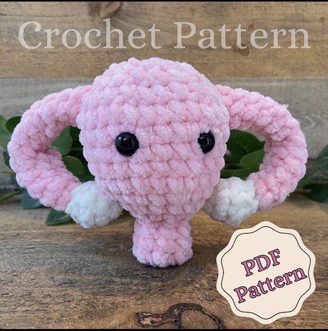 Support female health with this cute uterus crochet Amigurumi pattern. For begginers and intermediate crocheters in US English terms. Step by step with instructions with pictures. Crochet Uterus Pattern, Uterus Crochet Pattern Free, Angry Uterus Crochet Pattern, Feminist Crochet Patterns, Crochet Uterus Free Pattern, Uterus Crochet Pattern, Crochet Uterus, English Terms, Crocheted Things