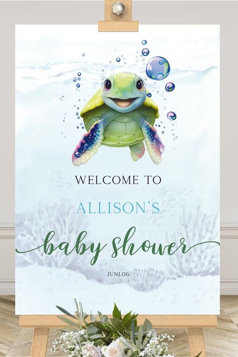 Baby 2024, Turtle Baby Shower, Turtle Baby, Shower Welcome Sign, Baby Turtles, Baby Shower Welcome Sign, Baby Shower Signs, Baby Signs, Banners Signs