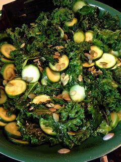 Feeding Ger Sasser: Zucchini and Kale Skillet Kale Side Dish, Kale Skillet, Paleo Zucchini, Kale Chips Baked, Vegan Protein Recipes, Paleo Side Dishes, How To Cook Kale, Healthy Zucchini, Kale Recipes