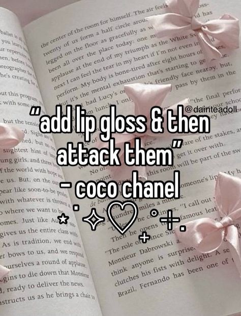 Lip Gloss Quotes, Lipgloss Quotes, Whisper Relatable, Work Quotes Inspirational, Brand Color Palette, Pink Chanel, So Real, Pink Girly Things, Classy Cars