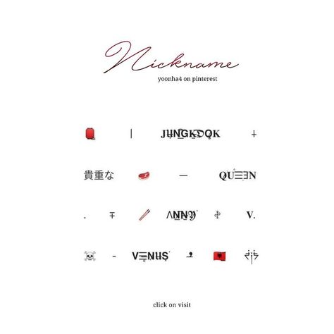 ୨୧ . ♡ ' (lvs.yoonha on ig) : #yoonha #yoonha4 #nicks #dark #goth #estetica #nickname #simbolos (click on visit) Goth Nicknames, Ig Nicknames Ideas, Dark Nicknames, Idea Post Instagram, Cute Fonts Alphabet Cursive, Cute Fonts Alphabet Bubble, Aesthetic Nicknames, Cute Fonts Alphabet Doodles, Nicknames Aesthetic