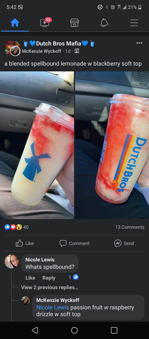 Dutch Bros Lemonade, Passion Fruit Lemonade, Raspberry Drizzle, Dutch Drinks, Dutch Bros Menu, Dutch Bros Secret Menu, Fruit Lemonade, Dutch Brothers, Dutch Bros Drinks