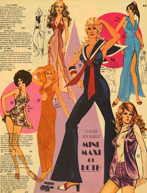 Vintage Fashion Ads, Illustrated Ladies, Vintage Corner, 70s Inspired Fashion, Fashion Illustration Vintage, Library Images, Seventies Fashion, 70’s Fashion, Fashion Cover